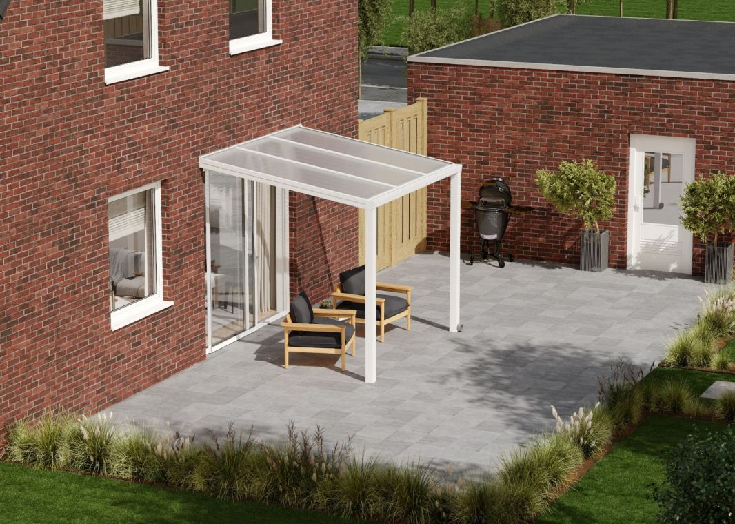 Greenline Terrassendach - 02 greenline veranda poly design 3000x2500m white verasol - greenline-weiss-3000x2555