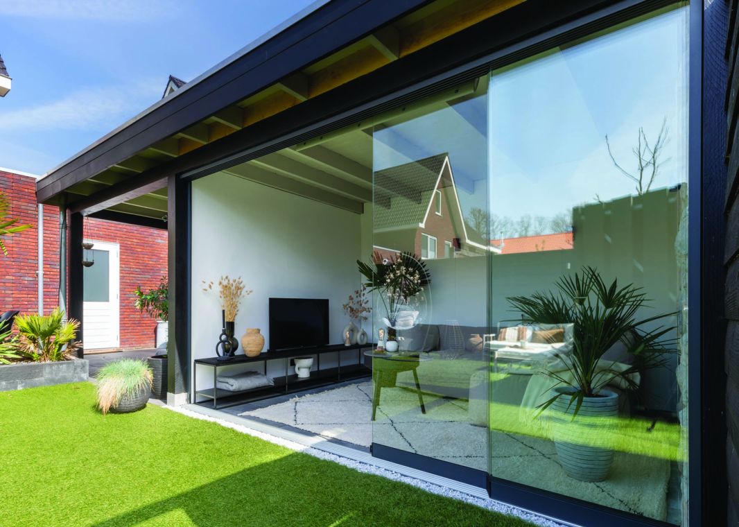 Greenline Glasschiebewand (3 spurig) - Gsw r3 antraciet 02 verasol - gl-gsw-3sp-2000-antr