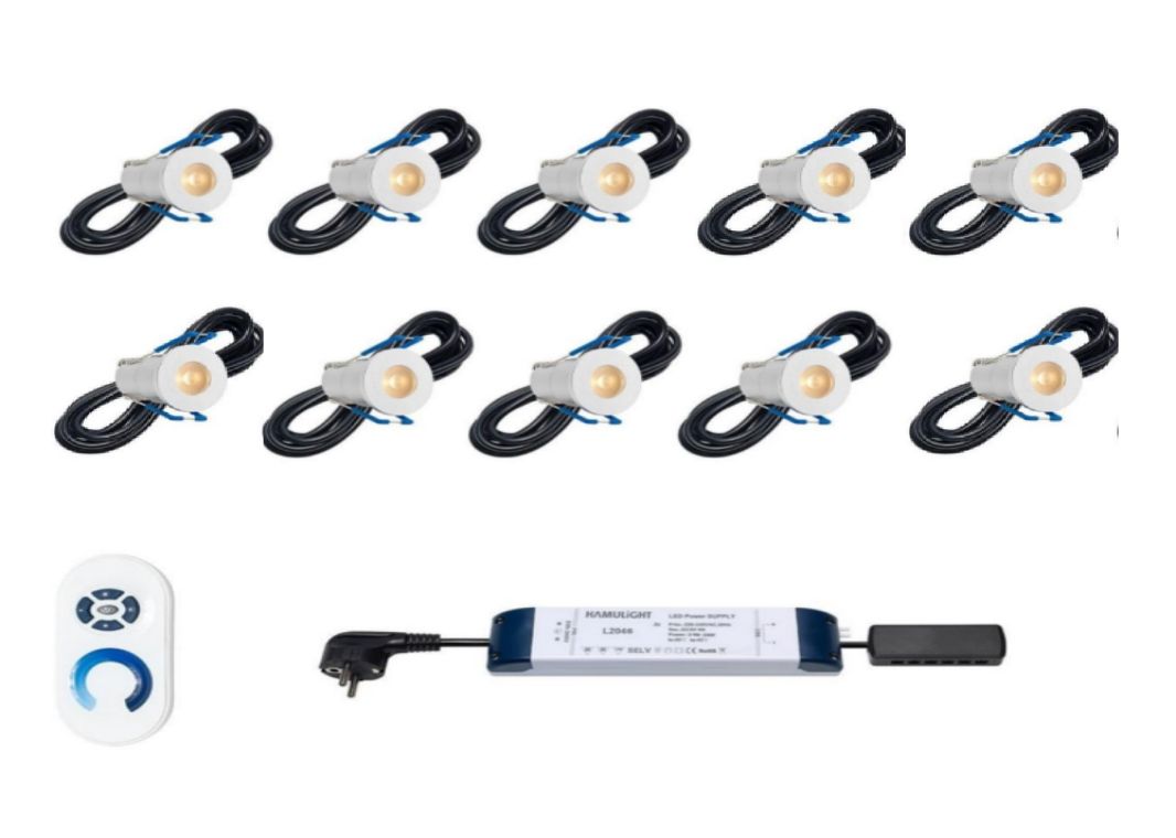 10er HL LED Set - Led001 2led003 aluminium led spots 10 - LED0001+2xLED0003